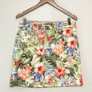 Tommy Bahama Boracay Short Skirt White Sand Floral Mini Skirt women's size 10